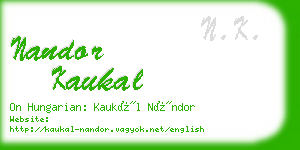 nandor kaukal business card